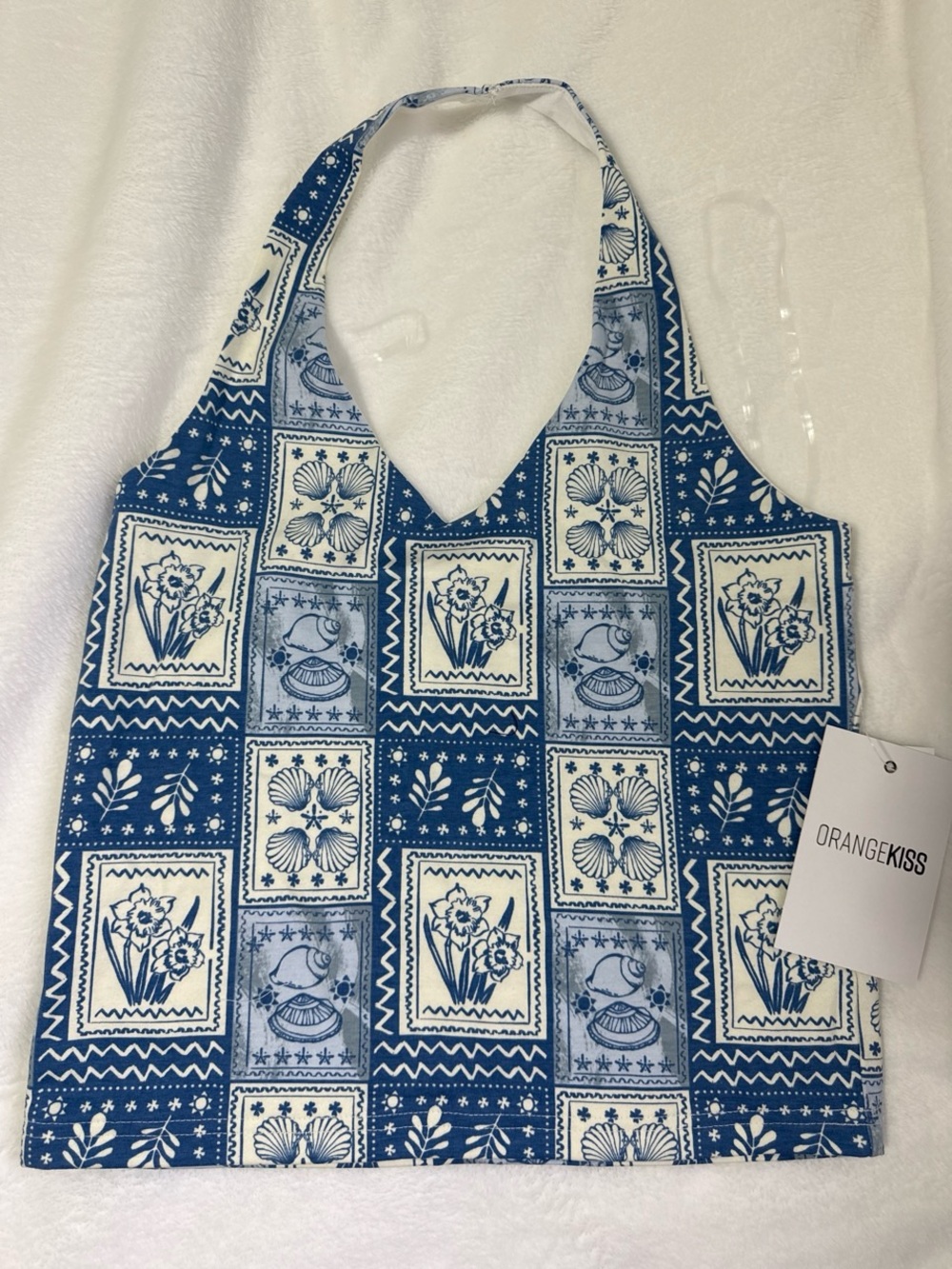 ORANGEKISS Blue Halter Top